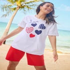 7-Day Elastic-Waist Pull-On Cotton Denim Shorts image number null