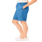 7-Day Elastic-Waist Pull-On Cotton Denim Shorts image number null