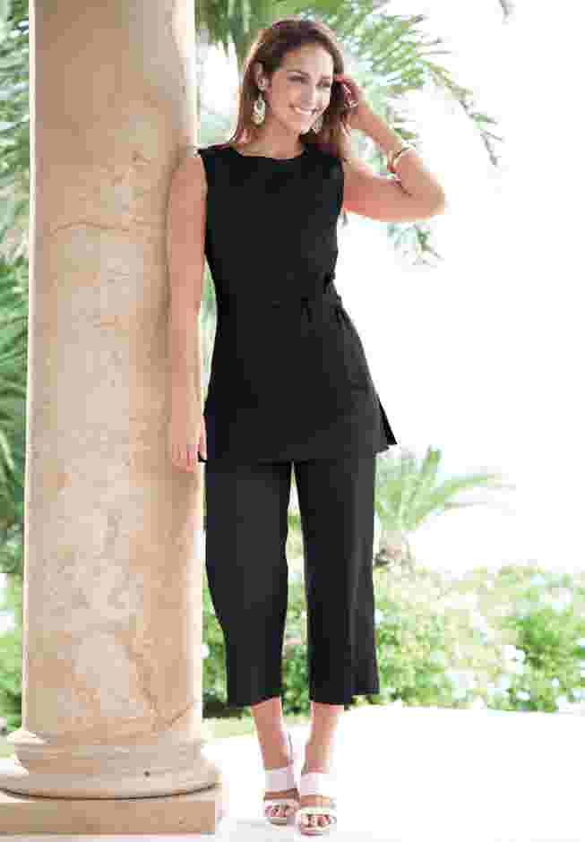 2-Piece Linen Capri Set image number 0