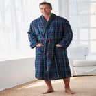 Jersey-Lined Flannel Robe image number null