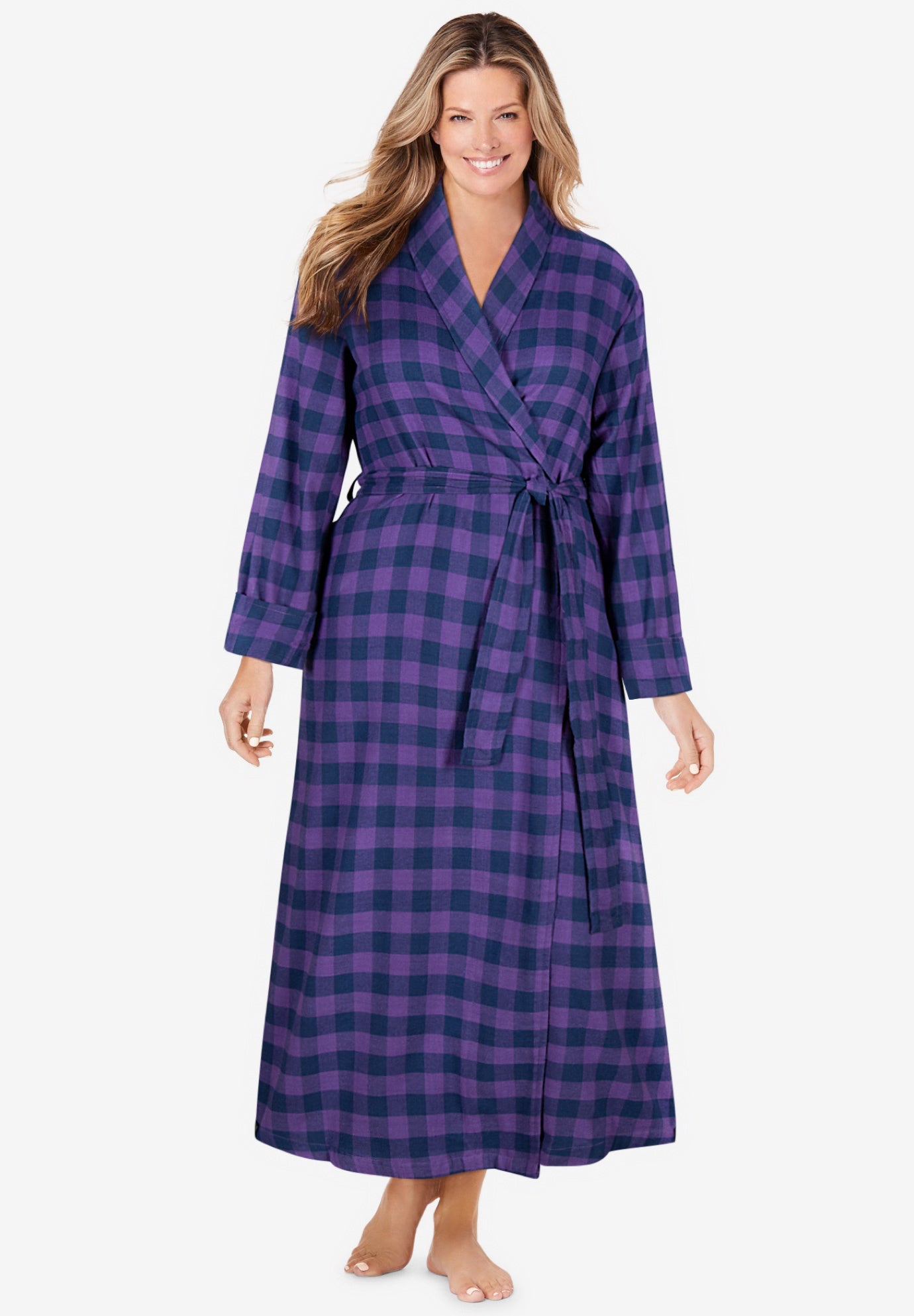 Long Flannel Robe  image number 0