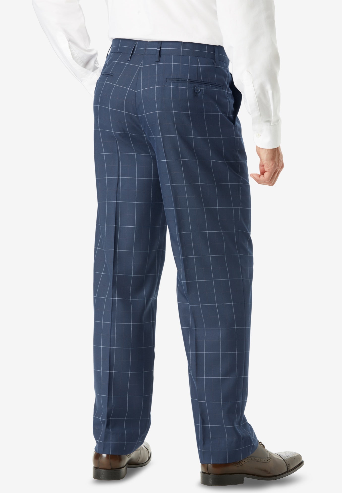 Easy Movement Plain-Front Expandable Dress Pants image number 1