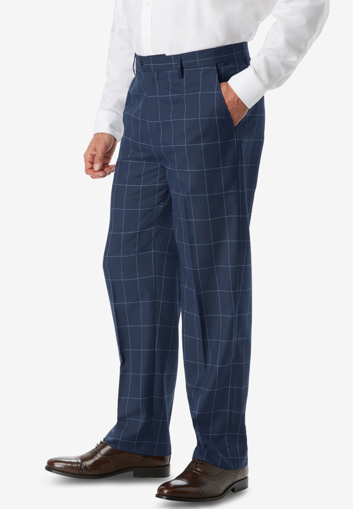 Easy Movement Plain-Front Expandable Dress Pants image number 2