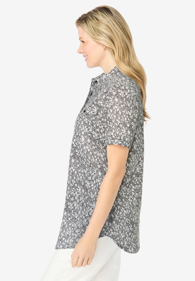 Short-Sleeve Cotton Campshirt image number 1