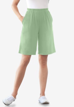 7-Day Straight-Leg Elastic-Waist Stretchy Knit Short