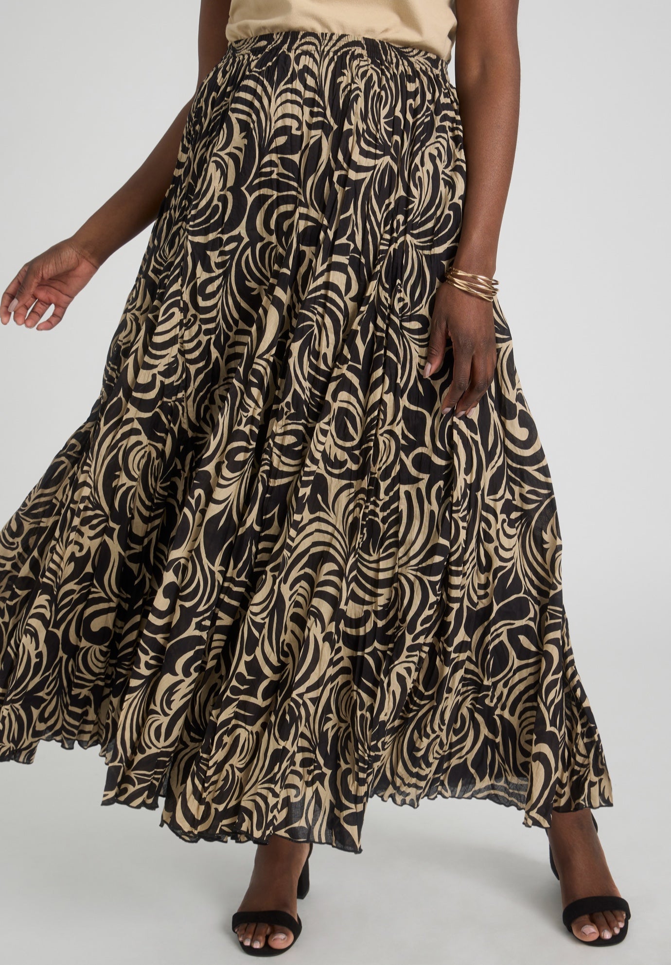 Flowing Crinkled Maxi Skirt image number 0