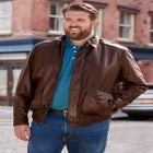 Leather Aviator Bomber image number null