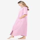Long French Terry Zip-Front Robe image number 2