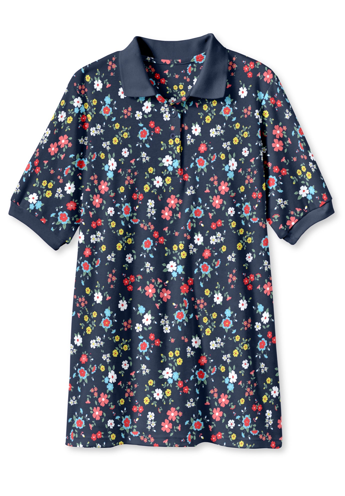 Elbow-Sleeve Polo Tunic image number 3