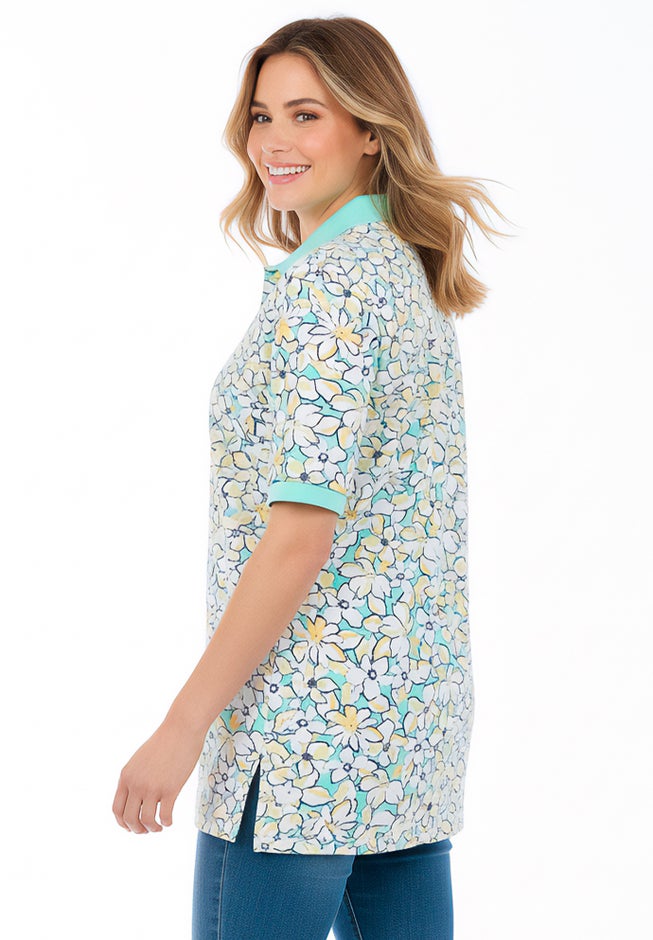 Elbow-Sleeve Polo Tunic image number 2