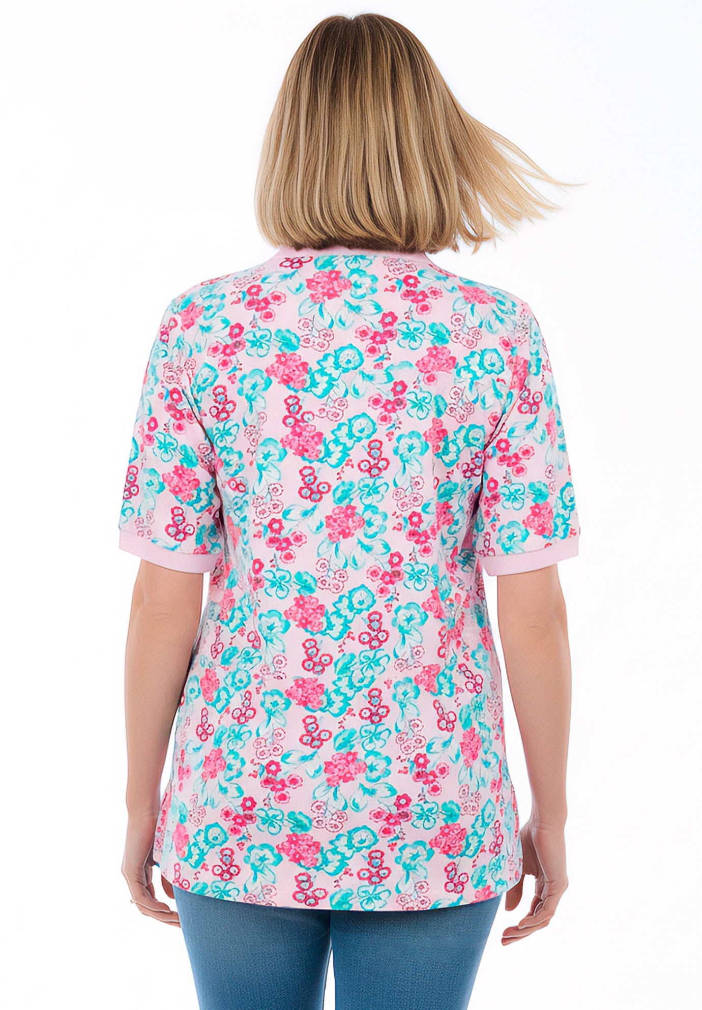 Elbow-Sleeve Polo Tunic image number 1