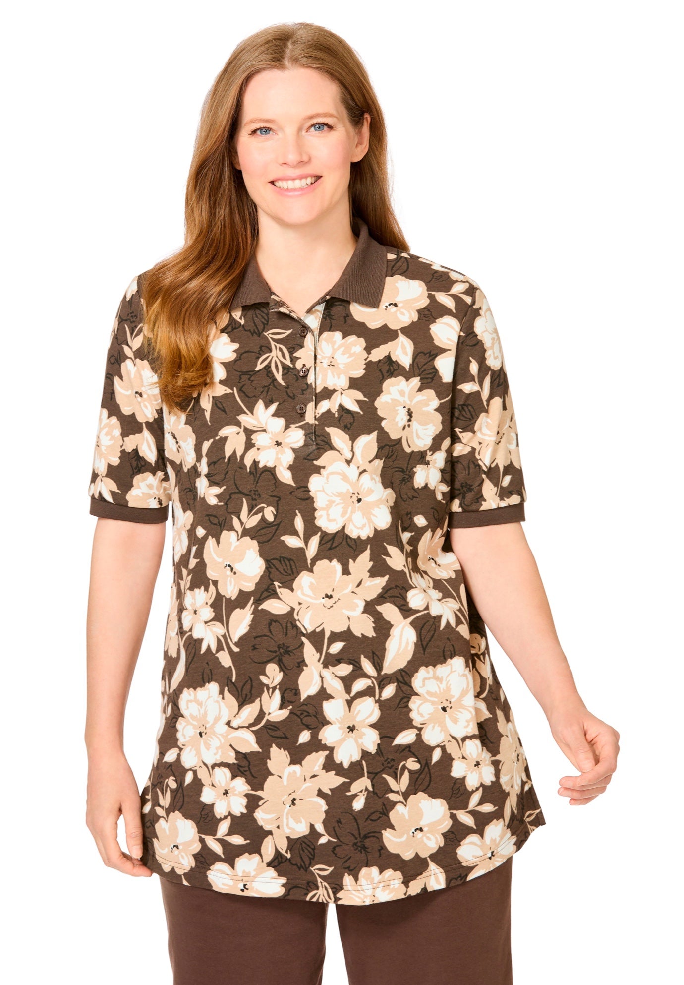 Elbow-Sleeve Polo Tunic image number 8