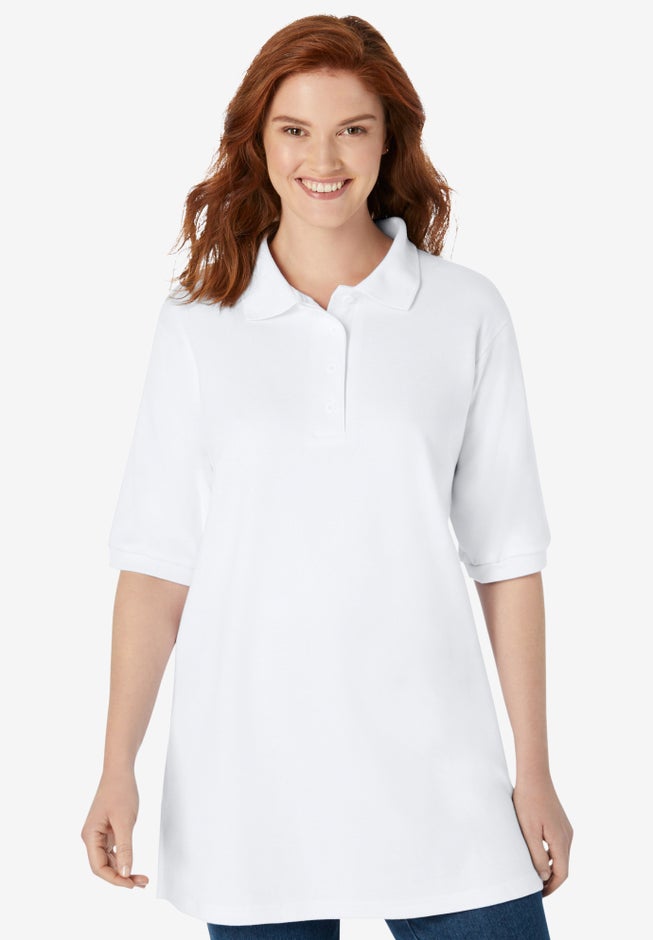 Elbow-Sleeve Polo Tunic image number 0