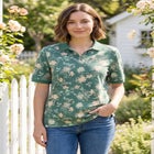 Elbow-Sleeve Polo Tunic image number null