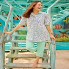 Elbow-Sleeve Polo Tunic image number null