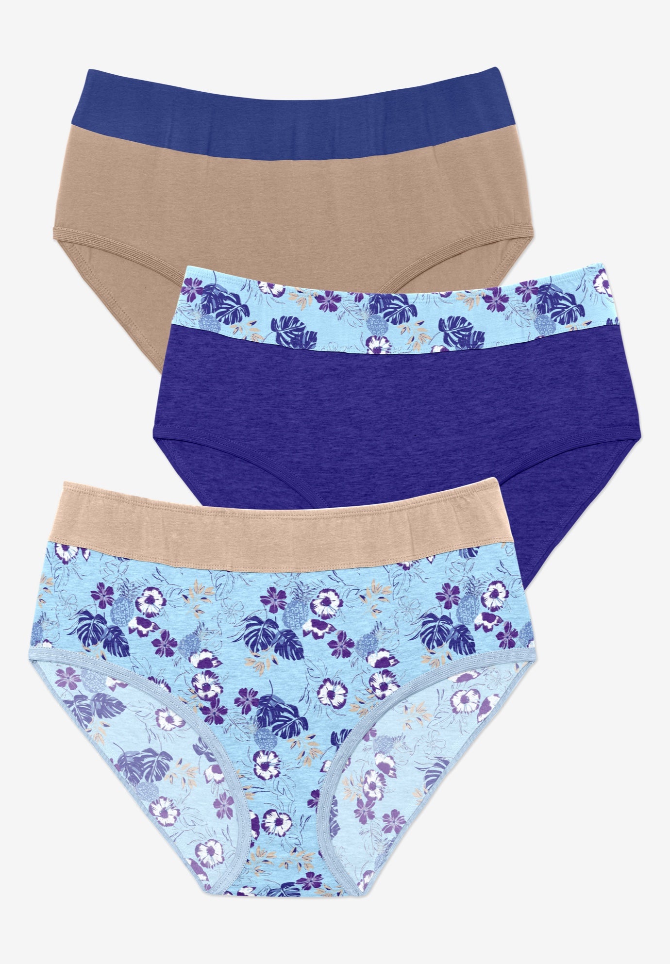 Full Coverage Stretch Cotton Color Block Brief 3-Pack image number 0