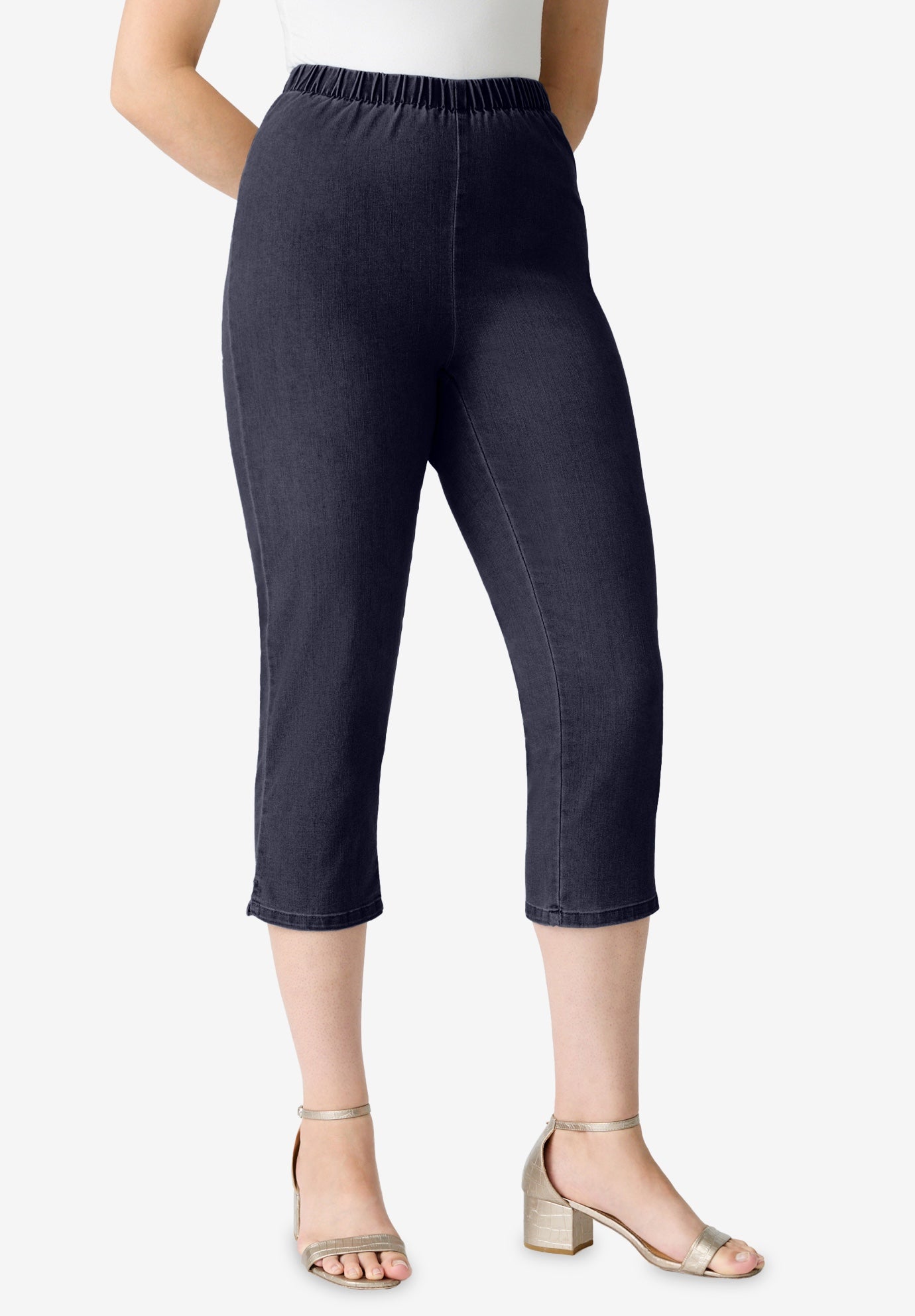 Plus Size Comfort Stretch Capri Jean image number 0