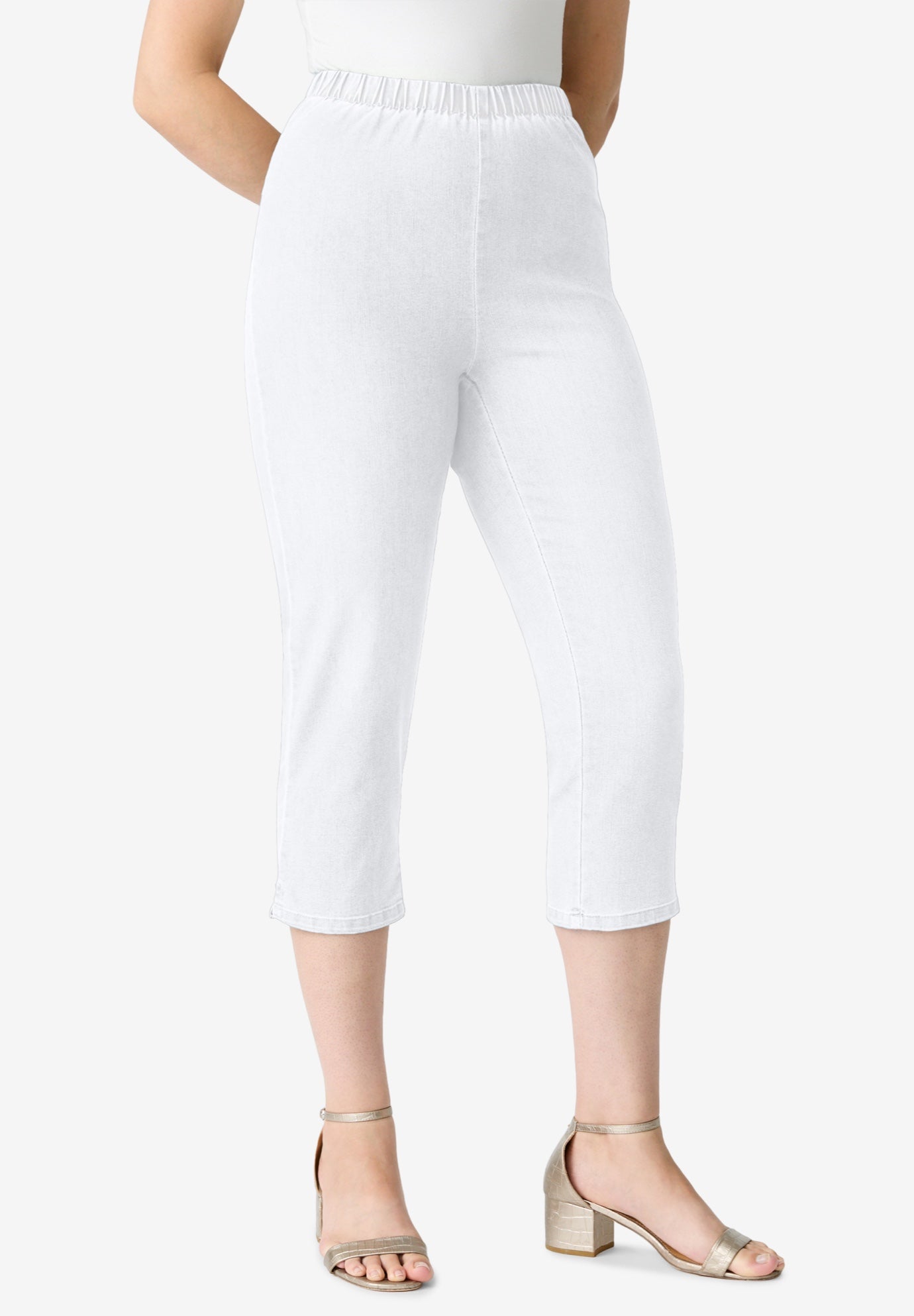 Plus Size Comfort Stretch Capri Jean image number 0