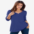 Ultimate Long Sleeve Henley Tee with Sweetheart Neck image number null