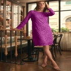Stretch Lace Shift Dress image number null
