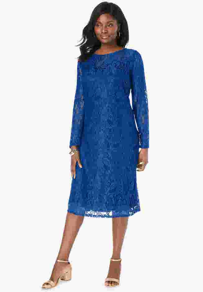 Stretch Lace Shift Dress image number 0