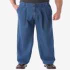Relaxed Fit Comfort Waist Pleat-Front Expandable Jeans image number null
