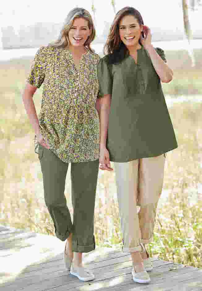 Pintucked Half-Button Tunic image number 6