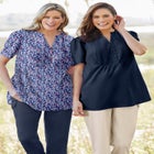 Pintucked Half-Button Tunic image number null