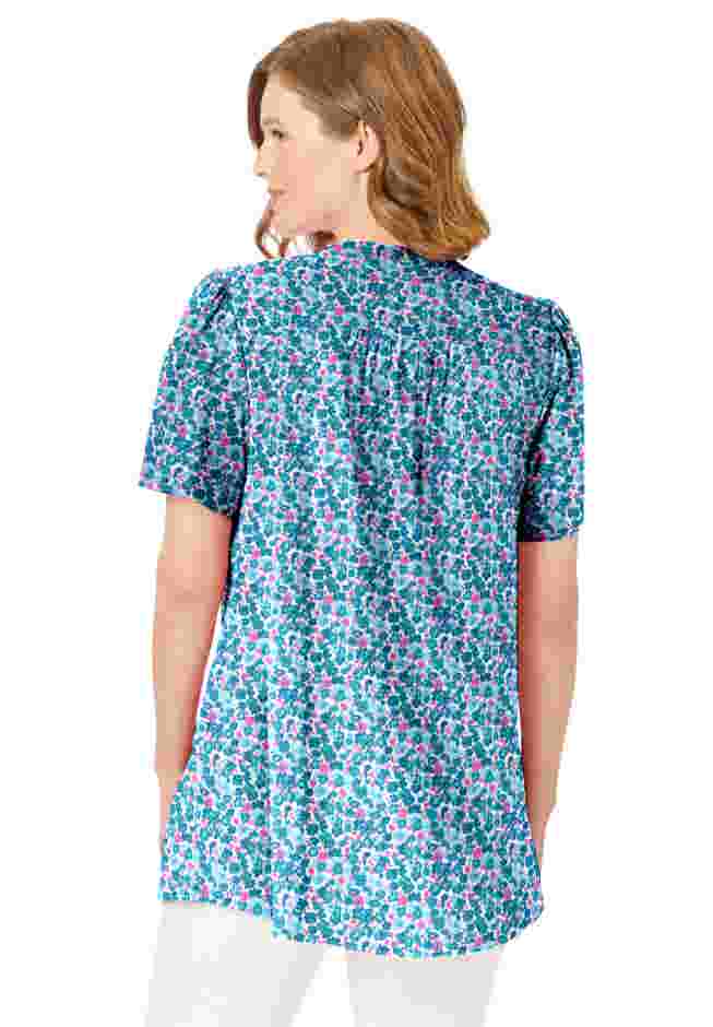 Pintucked Half-Button Tunic image number 1