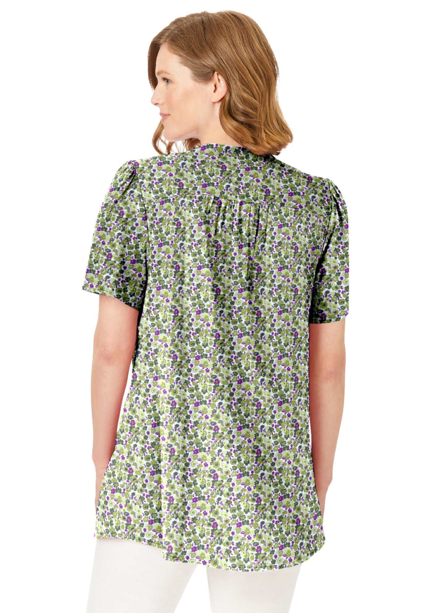 Pintucked Half-Button Tunic image number 1