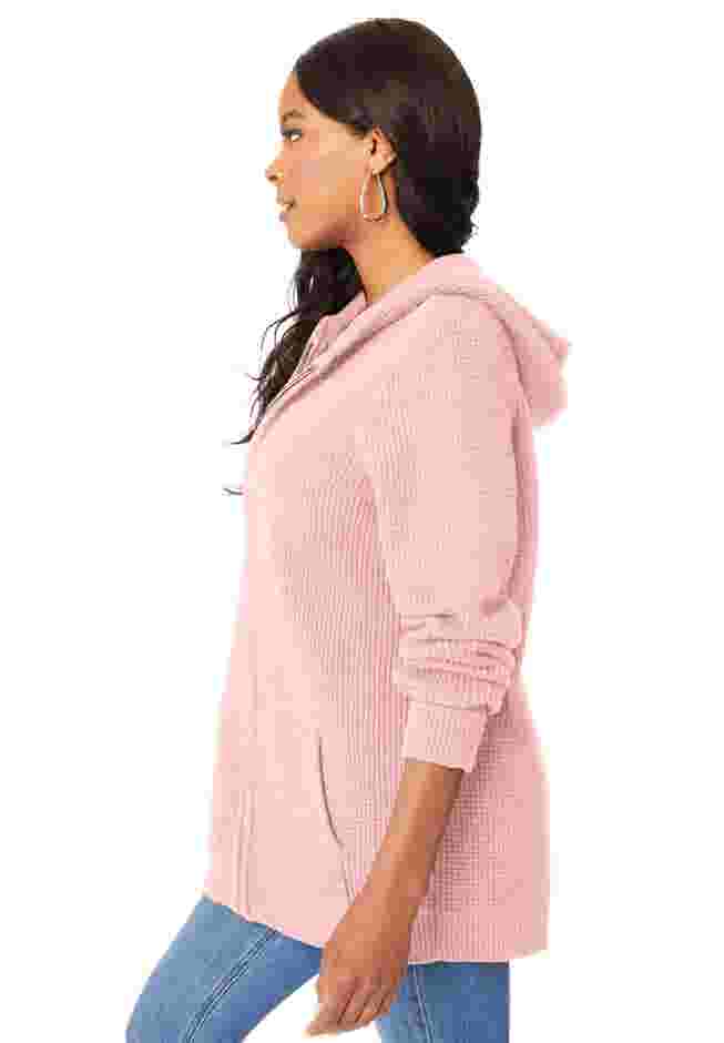Waffle Classic Length Zip Hoodie image number 3
