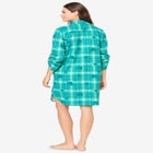 Plaid Flannel Button-Front Sleepshirt image number null