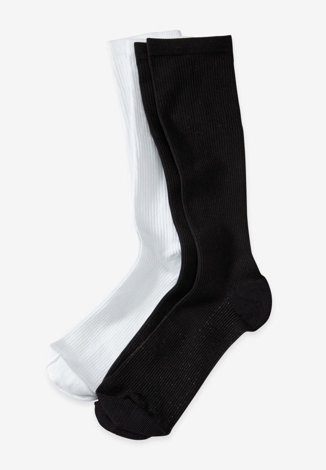 Over-the-Calf Compression Silver Socks image number 1
