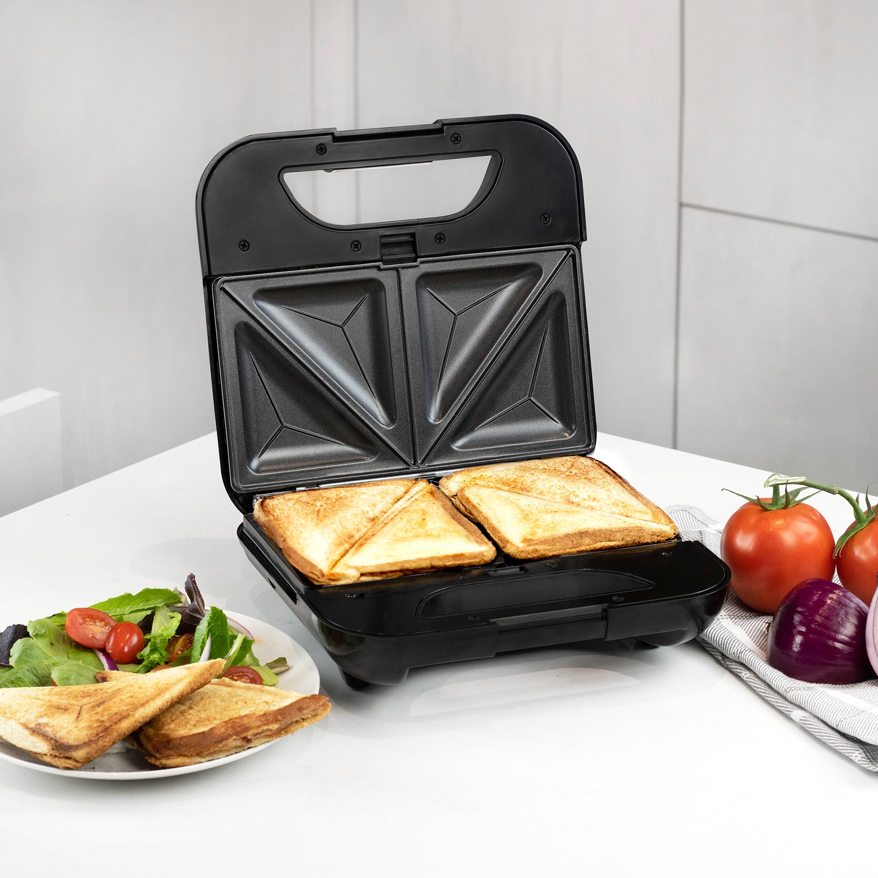 Kalorik 4in1 Sandwich Maker, Stainless Steel and Black OneStopPlus