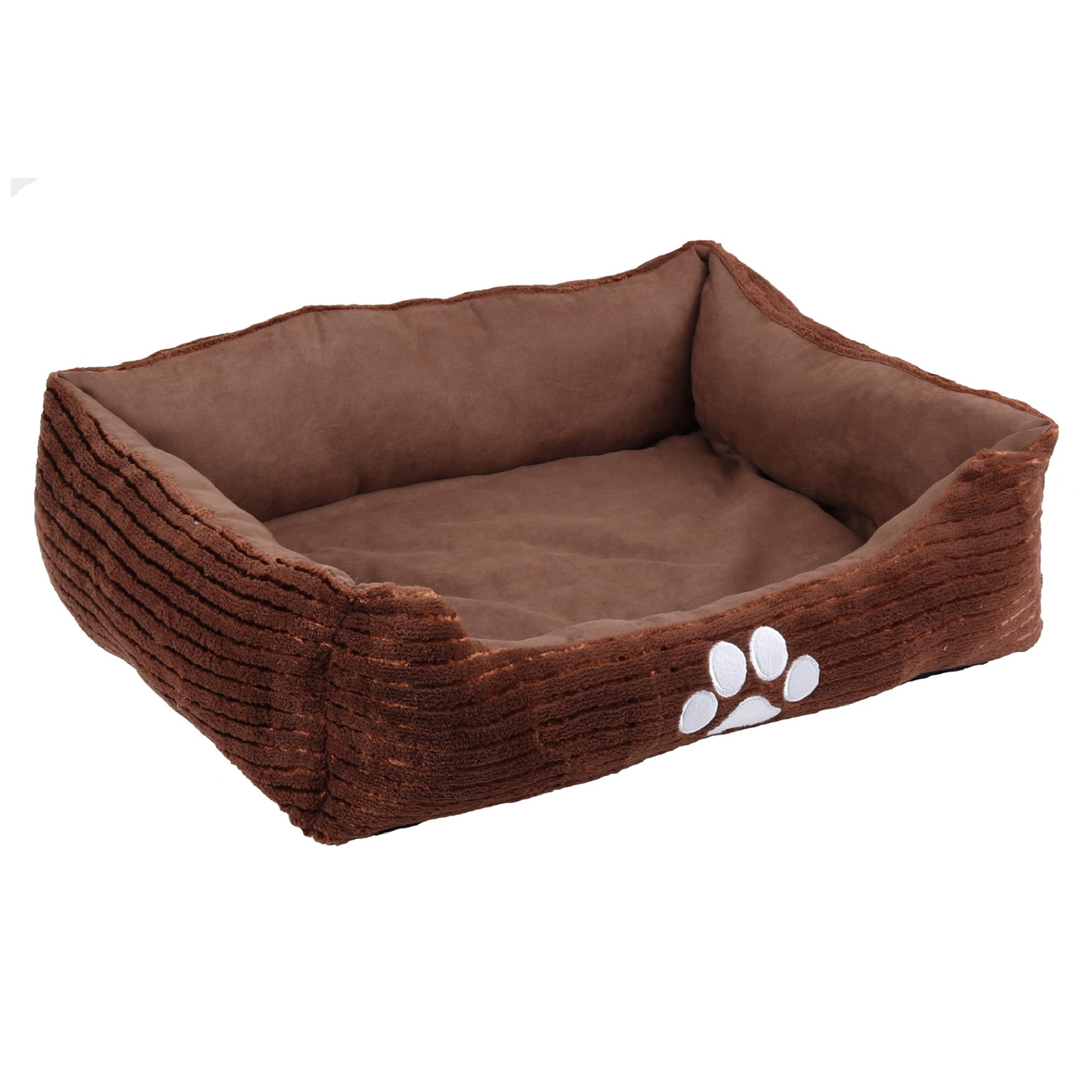 Orthopedic rectangle bolster Pet Bed,Dog Bed, super soft plush, Large 34x24 inches COFFEE, BROWN