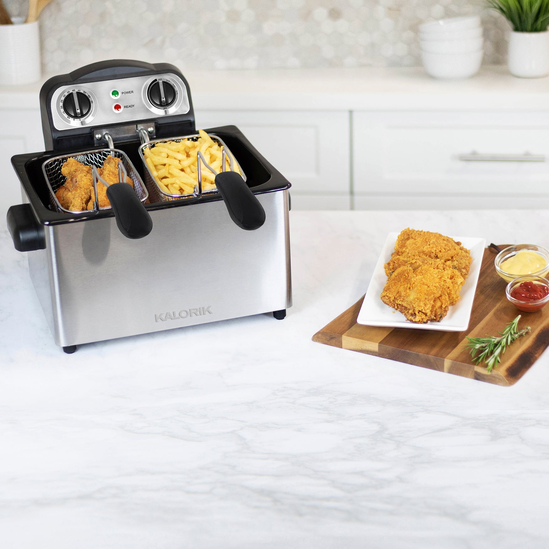 Kalorik 4 Liter Triple Basket Deep Fryer, Stainless Steel OneStopPlus