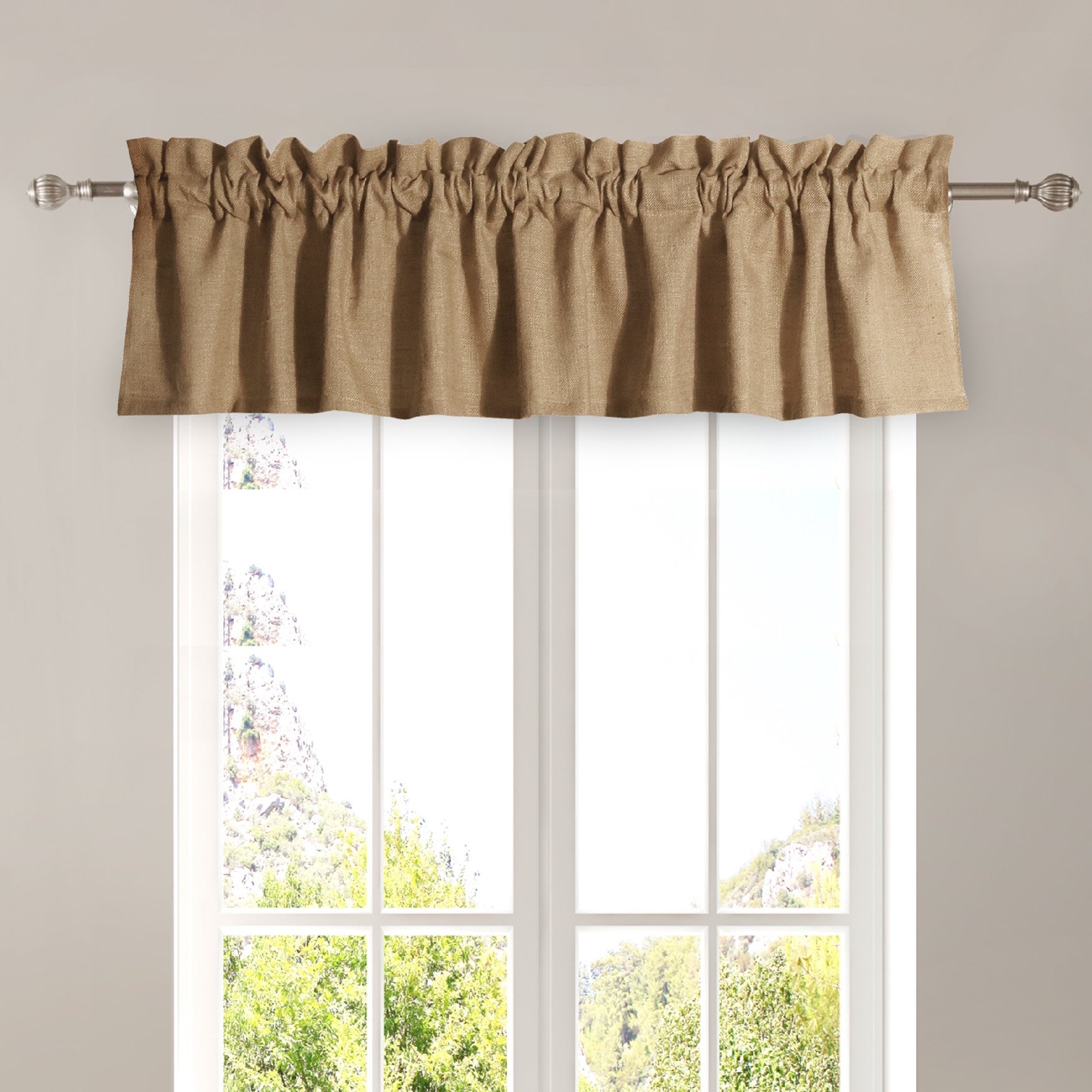 Burlap Natural Window Valance OneStopPlus