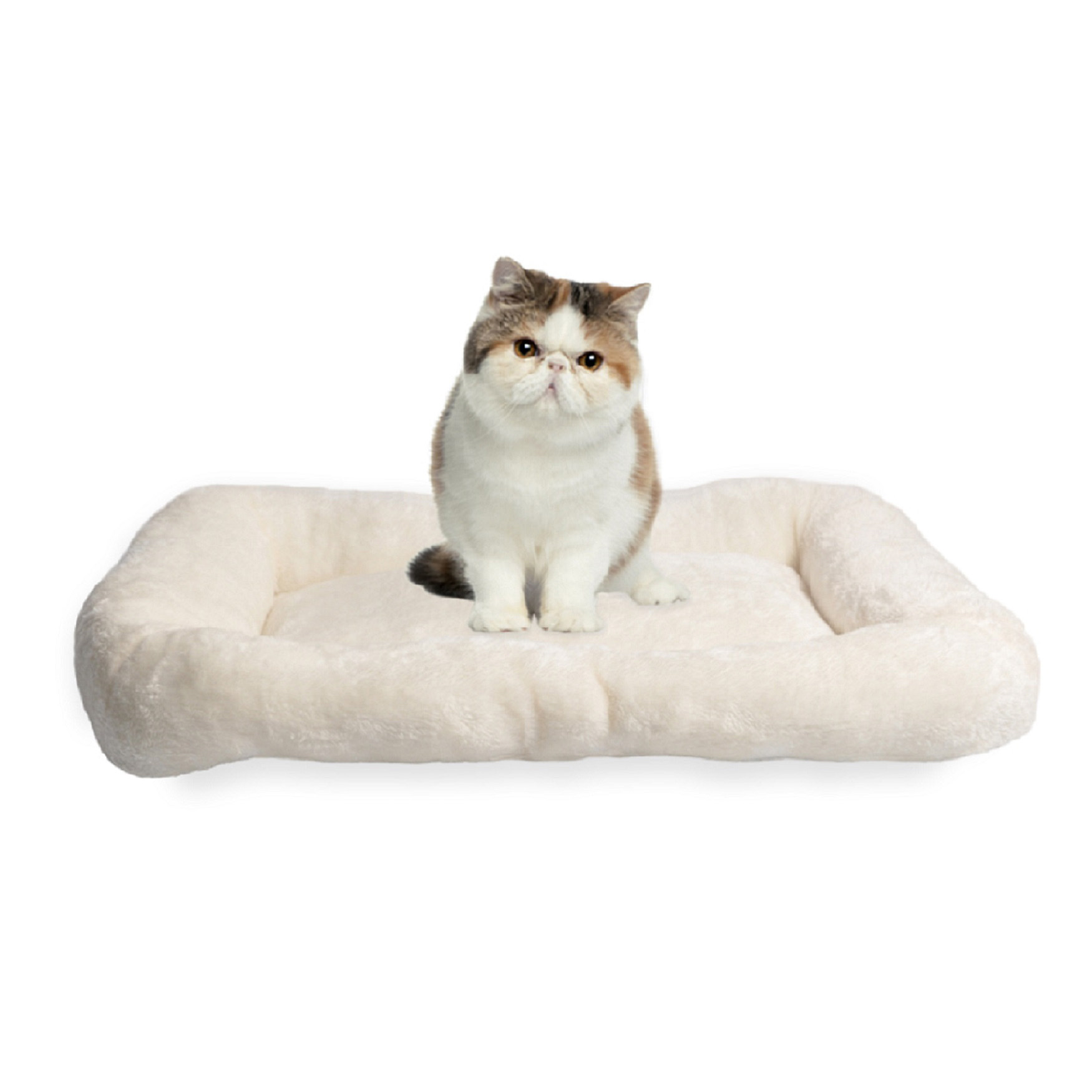 HappyCare Tex Sleeping cloud bolster Pet Cushion/Bed,Ivory, WHITE