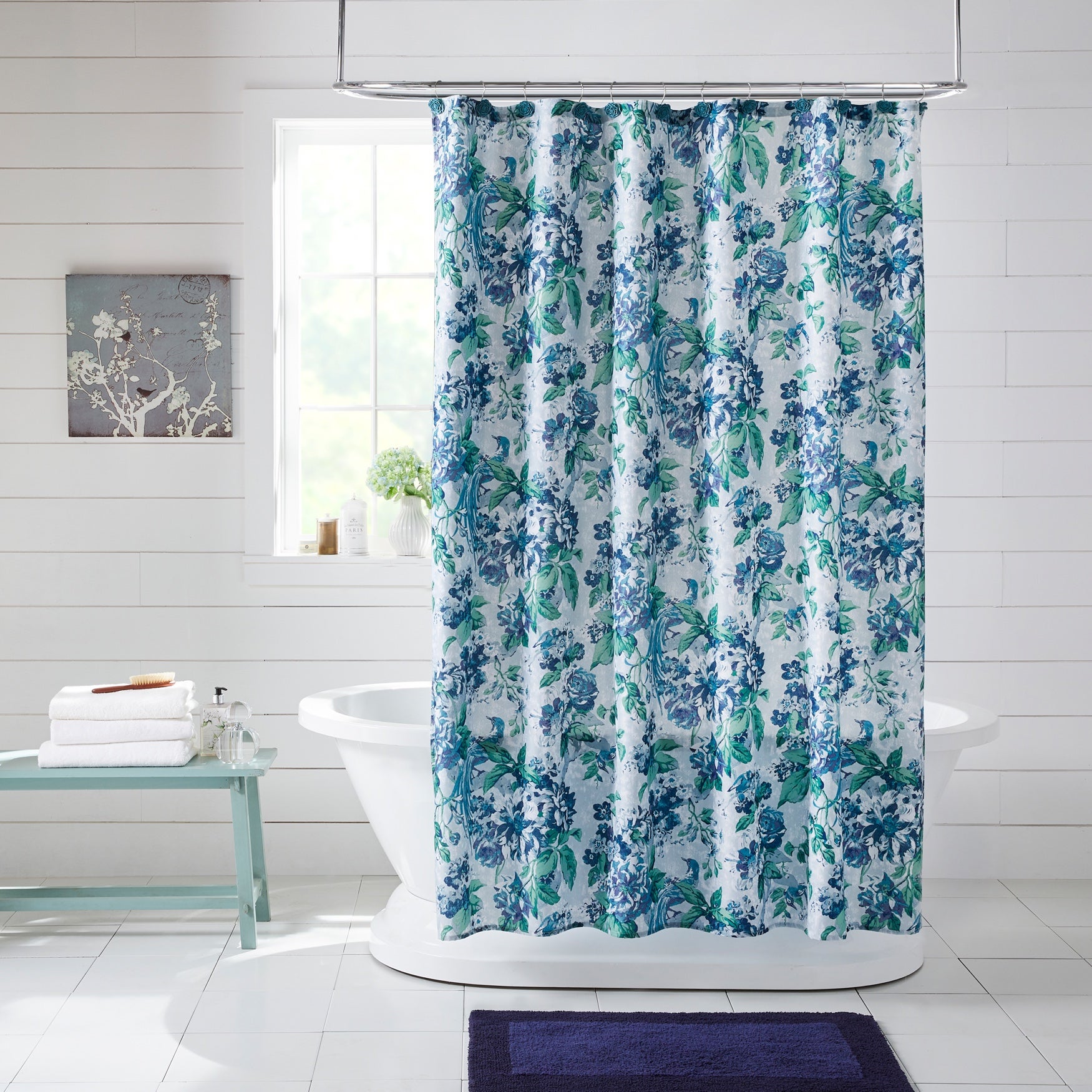 13Pc. Waverly Floral Shower Curtain Set OneStopPlus
