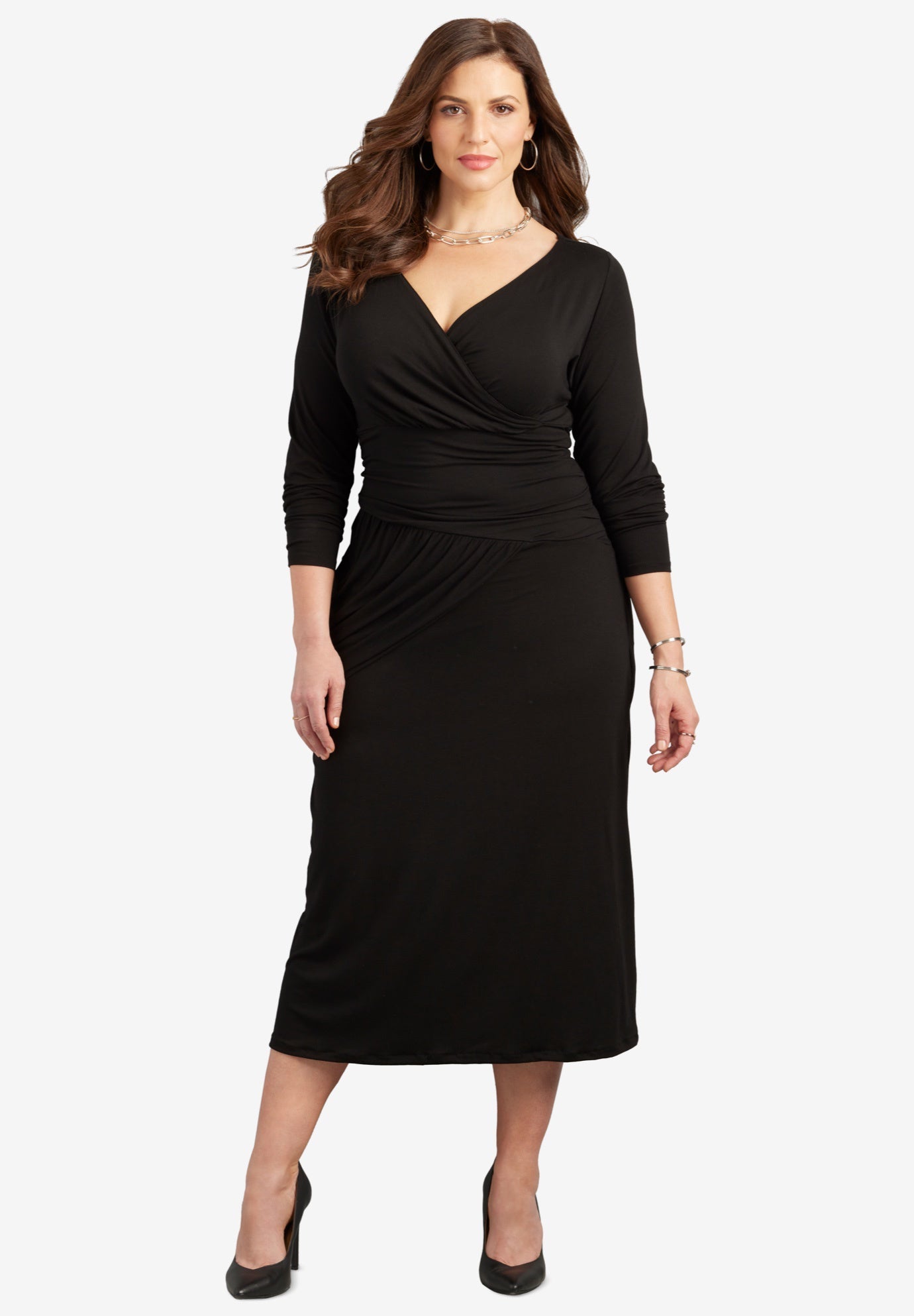 Curvy Collection Draped Midi Dress OneStopPlus