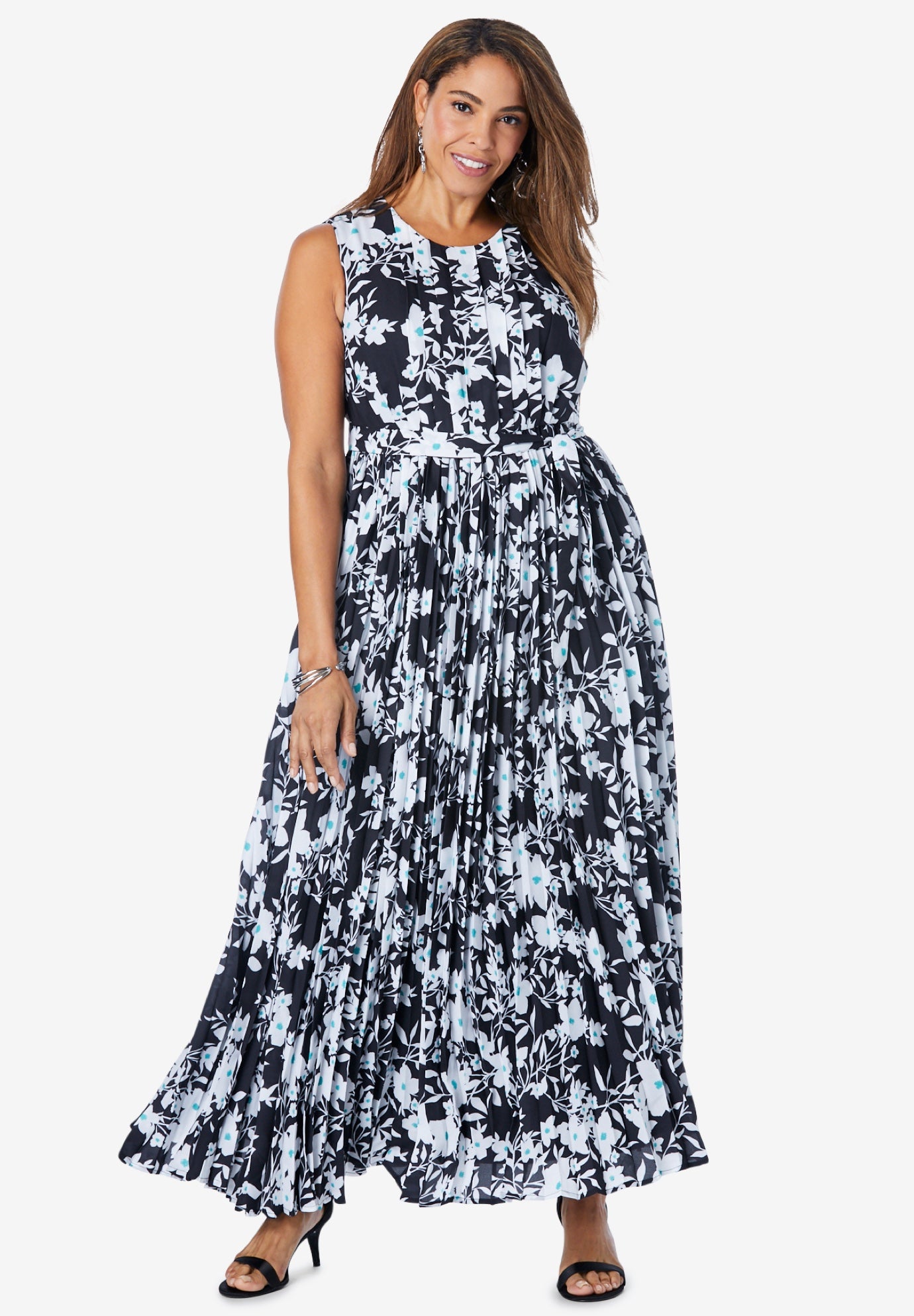 pleated maxi
