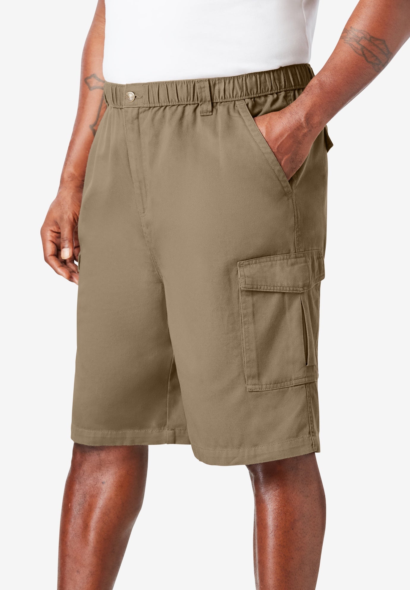 elastic waist cargo shorts