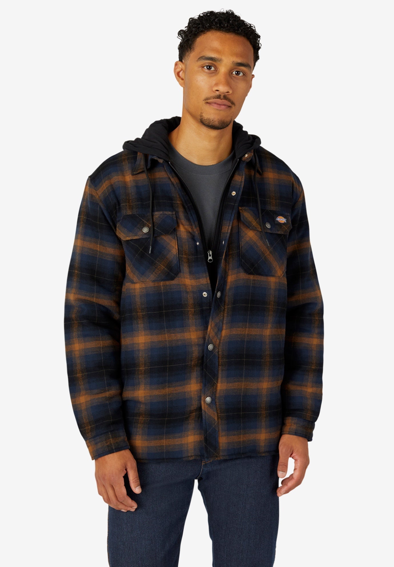 Dickies® Fleece Hooded Flannel Shirt Jacket OneStopPlus