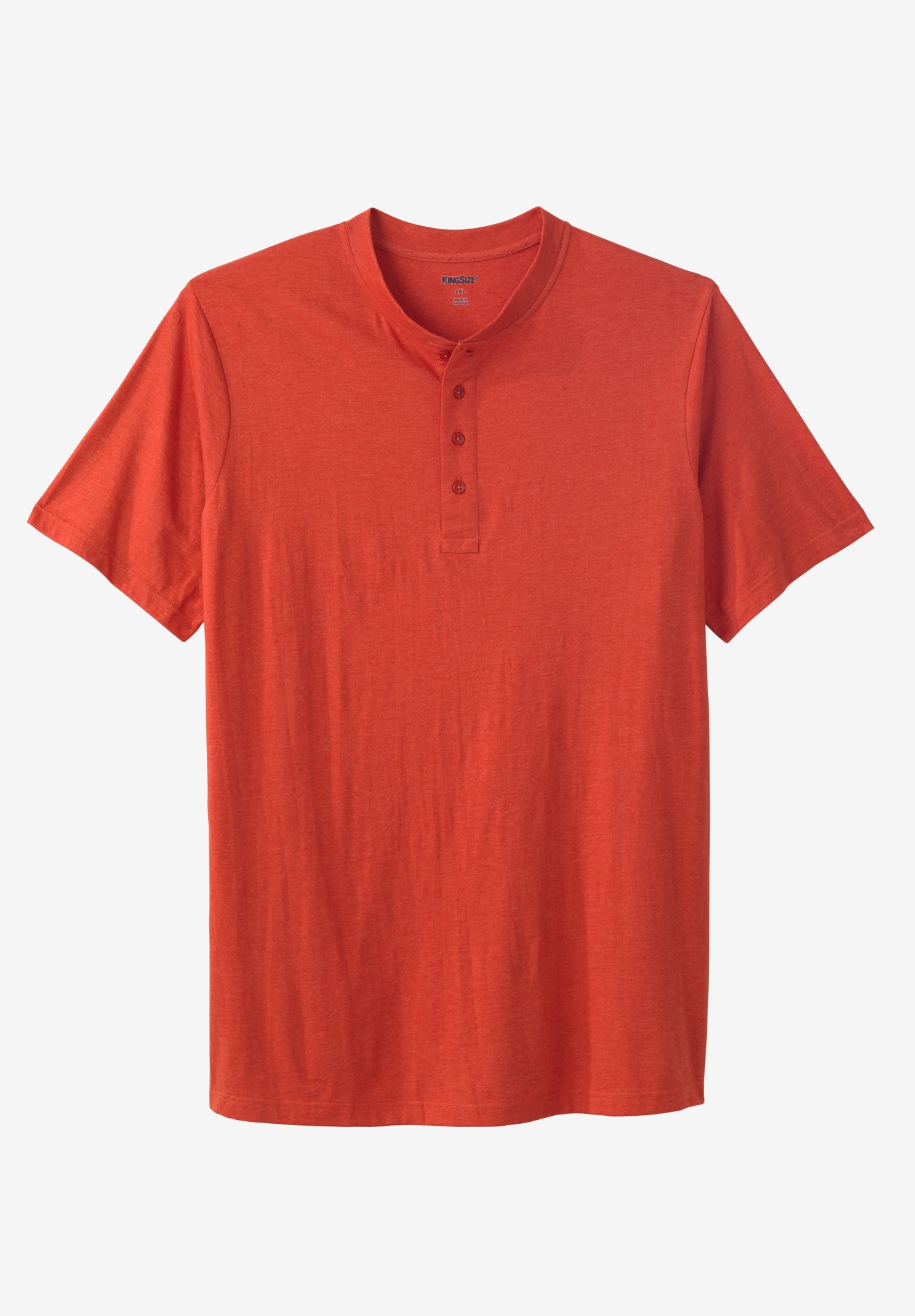 Shrink-Less™ Lightweight Henley Longer Length T-Shirt, 