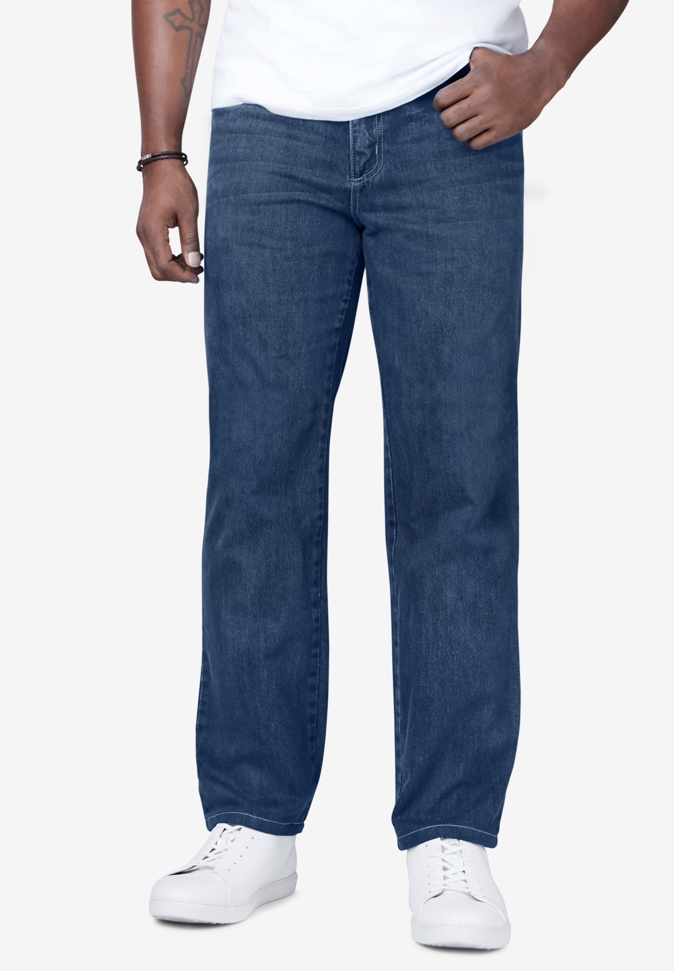 Liberty Blues™ Relaxed-Fit Side Elastic 5-Pocket Jeans, 
