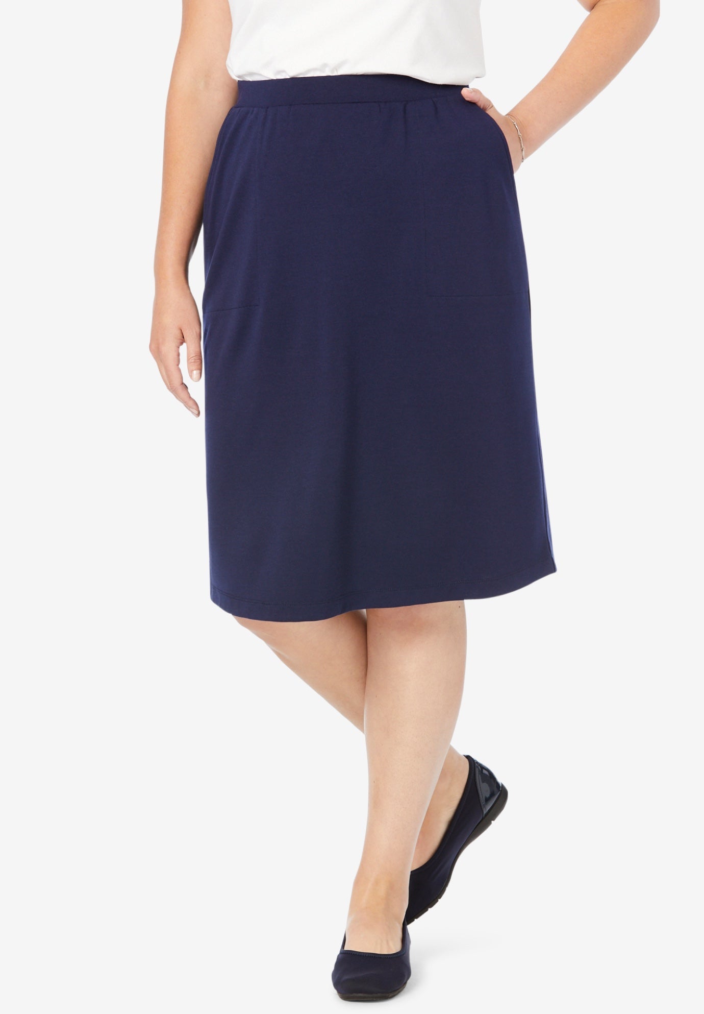 Ponte Knit KneeLength Skirt OneStopPlus