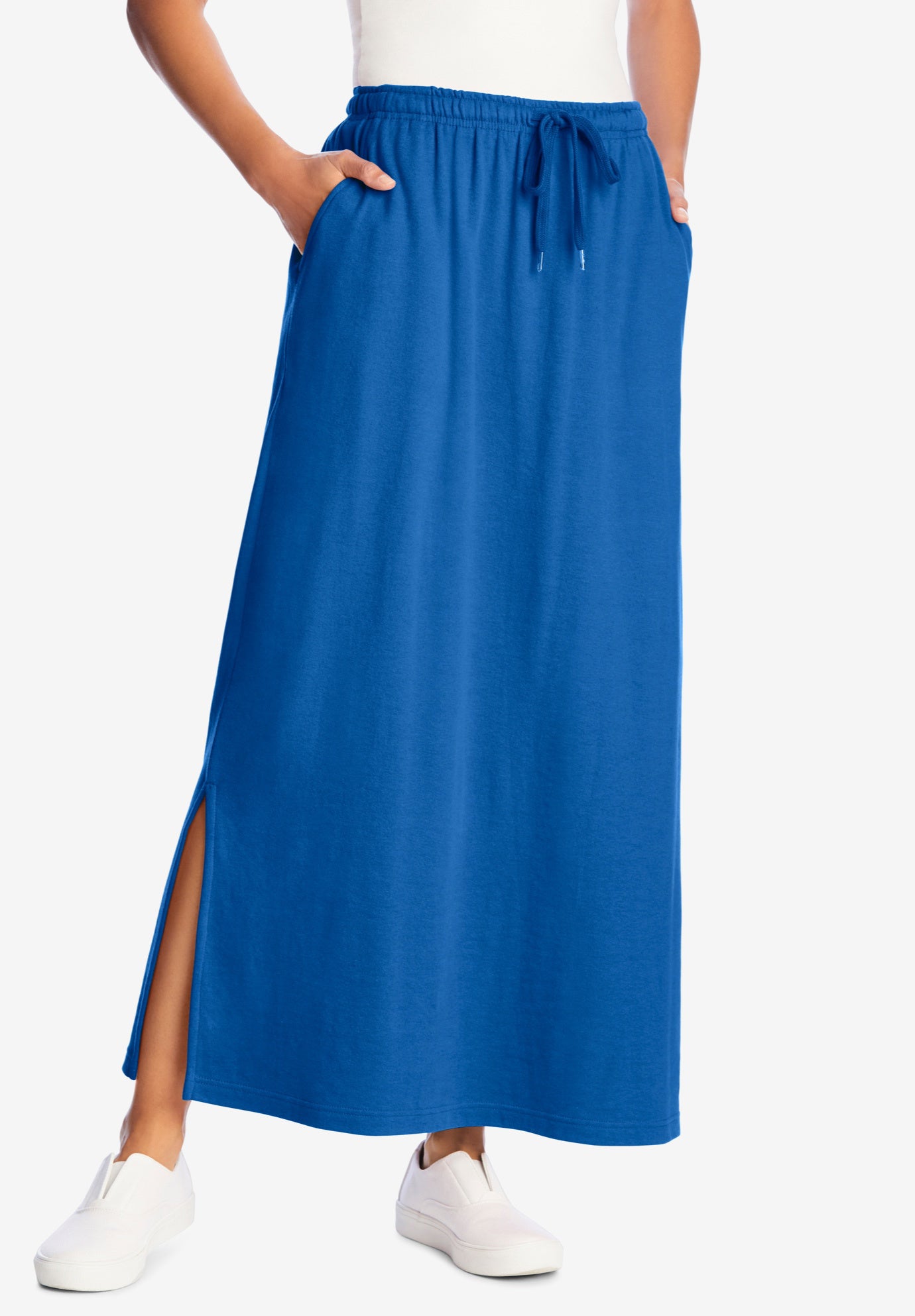 Sport Knit Side-Slit Skirt