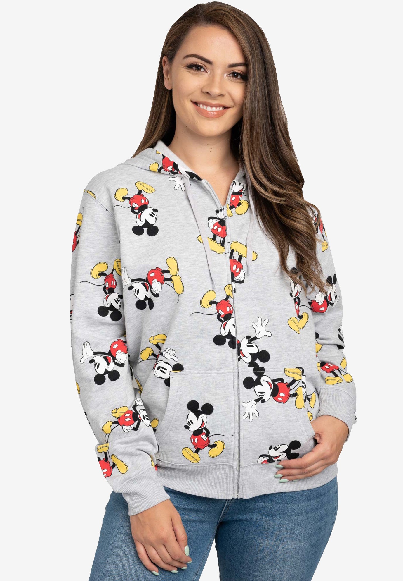 mickey mouse zip hoodie women's