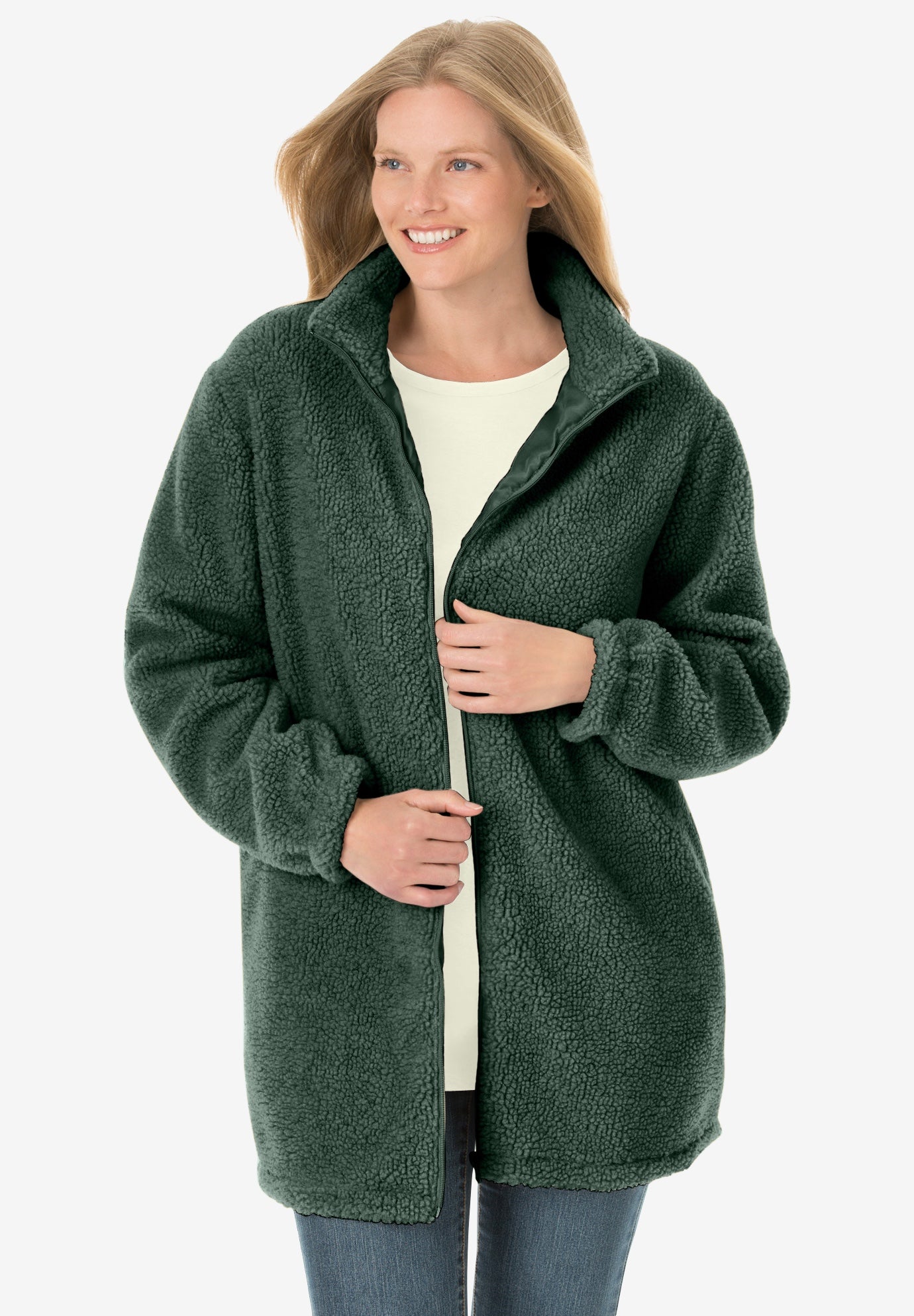 Long berber discount fleece coat hooded