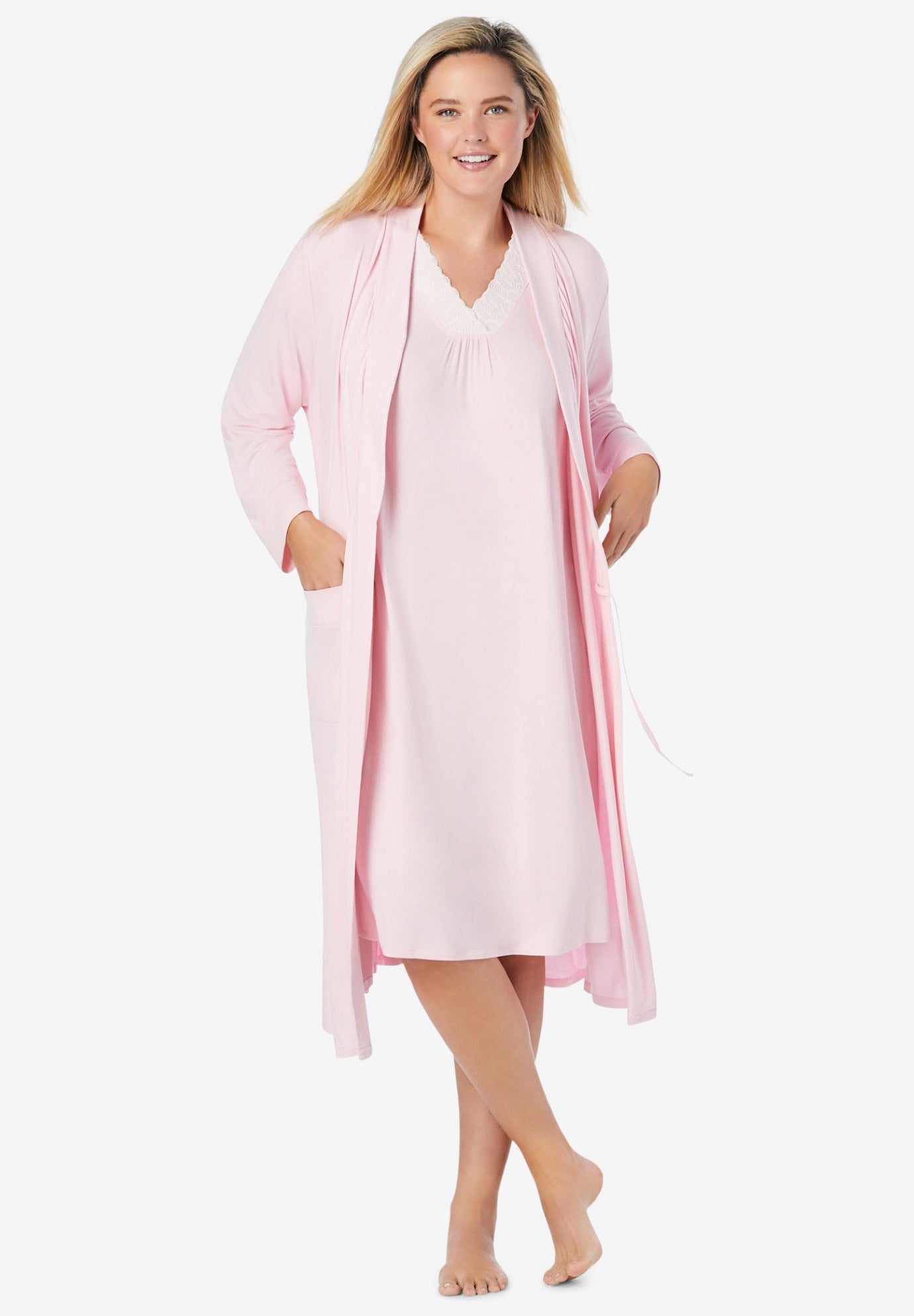 Knit Gown and Robe Set OneStopPlus